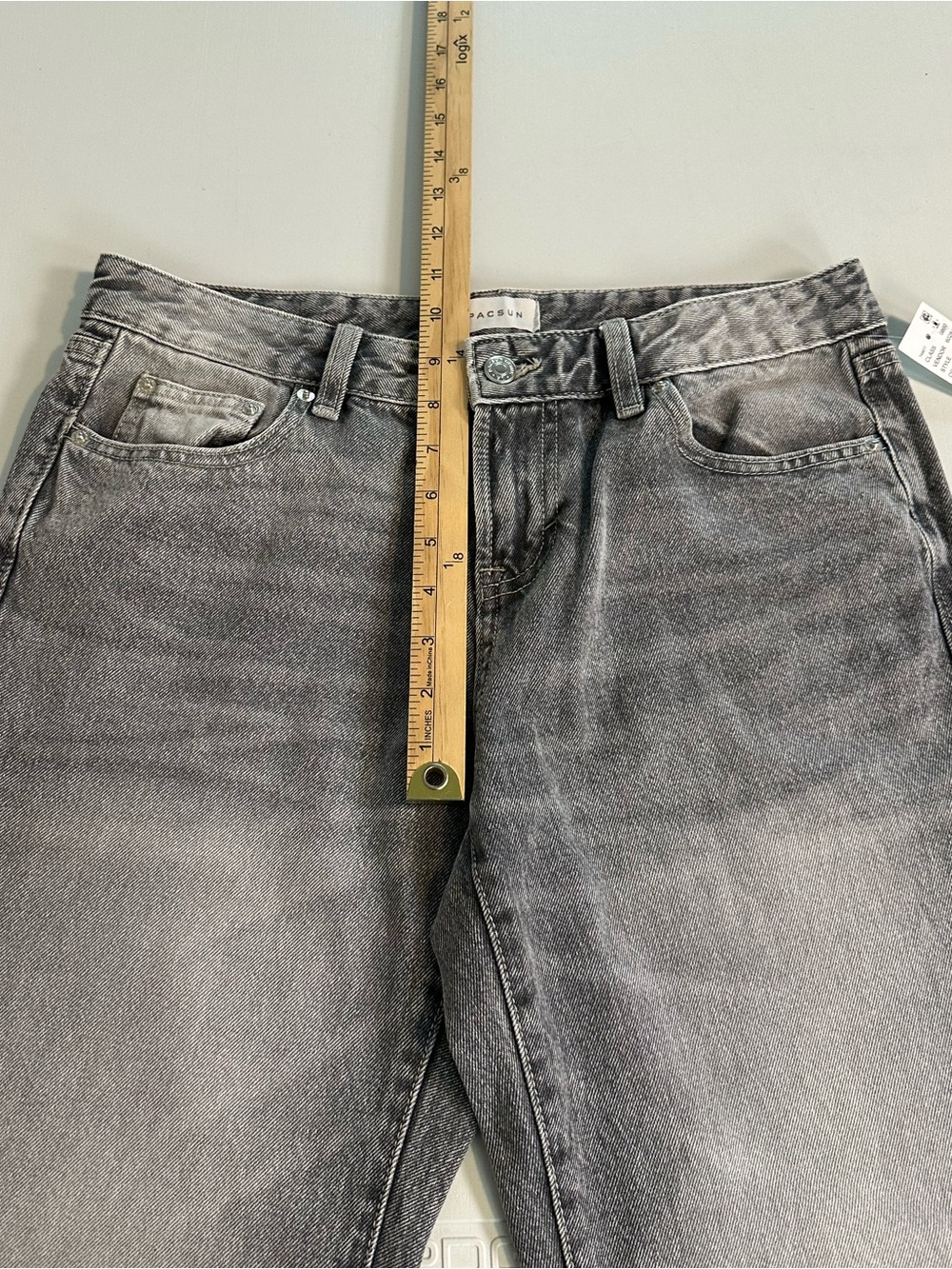 Pacsun Jade Low Rise Bootcut Rigid Jeans Distressed Light Gray Size 28 NWT - Picture 7 of 12